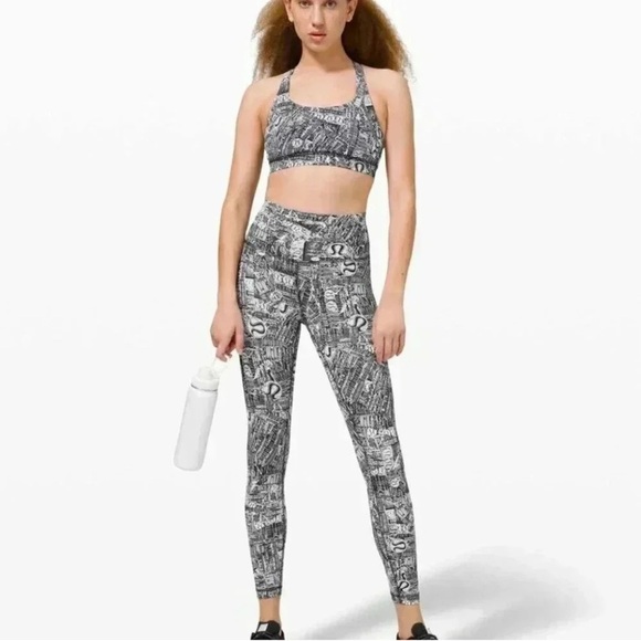 Lululemon Wunder Train High-Rise Tight 25" - Tear It Up Alpine White Black - Picture 1 of 6